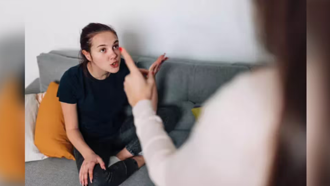 Teenager showing irritability and arguing during emotional conflict highlighting adolescent behavioural and mental health issues