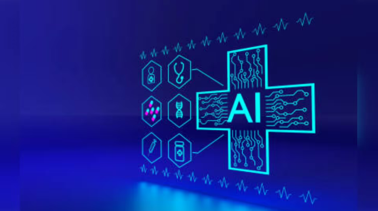 Artificial intelligence in healthcare concept showing AI-powered medical technology and digital health innovation