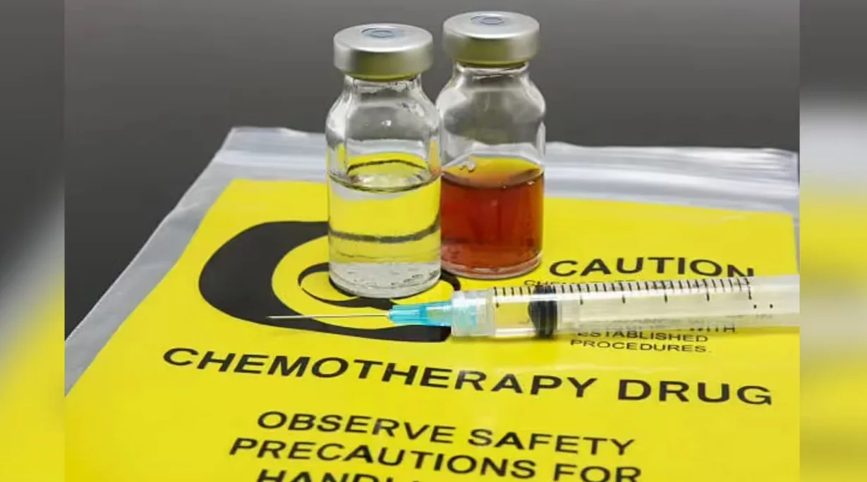 Chemotherapy drug vials and syringe representing the shortage of cancer treatment medicines affecting patients and hospitals in India.